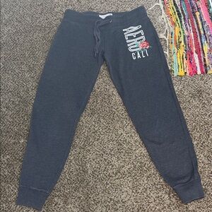 Aeropostale grey gray Charcoal Fleece-Lined Sweatpants joggers skinny size small